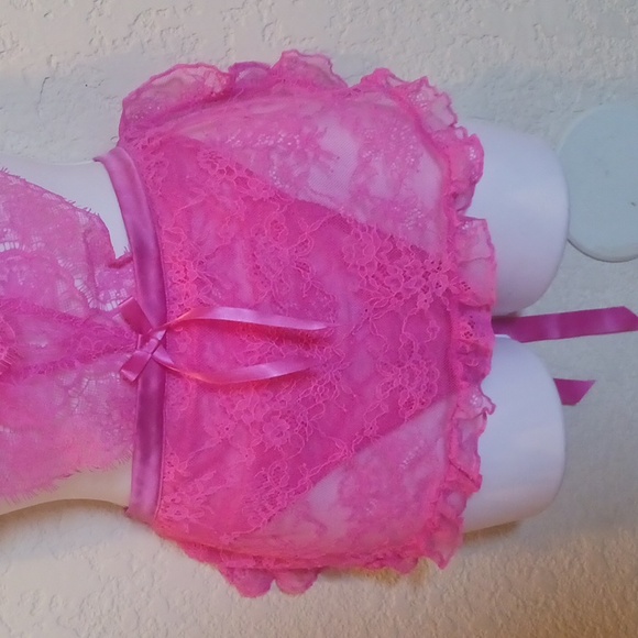 Victoria's Secret Vibrant Pink Lace One Piece XL - Picture 5 of 13